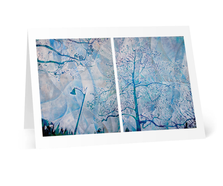Winter Plane Tree Diptych - Notecard