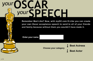 Oscar Speech Mad Libs  - Interactive content including animation