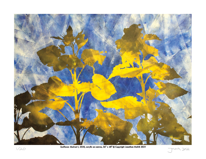 Sunflower Abstract I  - Limited Edition Signed Print 8.5