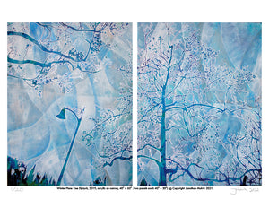 Winter Plane Tree Diptych - Limited Edition Signed Print 8.5" x 11"
