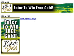 Black Gold Advertising Splash Page